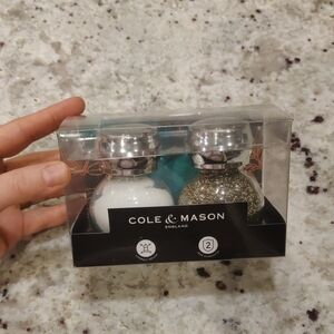 New!Cole & Mason Darlington Salt & Pepper Shaker Gift Set Clear